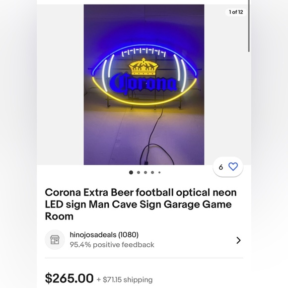 Corona extra football LED neon sign 2ft tall 3 ft wide - Picture 2 of 2
